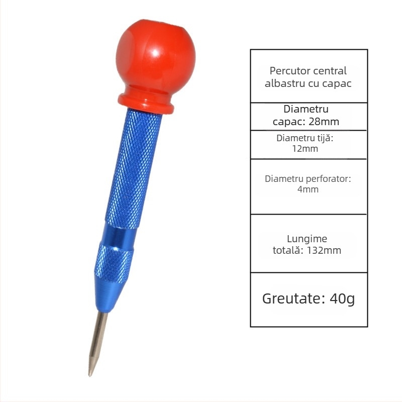 Localizator automat de perforator central, perforator de înaltă duritate, perforator automat de probă de 130 mm, instrument de siguranță pentru spargerea ferestrelor