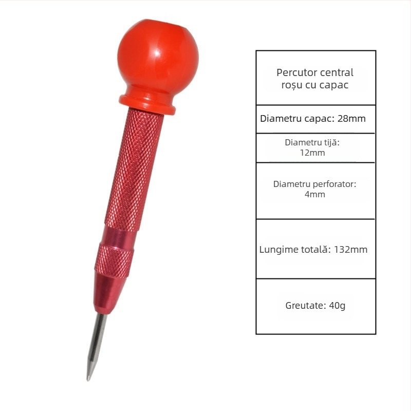 Localizator automat de perforator central, perforator de înaltă duritate, perforator automat de probă de 130 mm, instrument de siguranță pentru spargerea ferestrelor