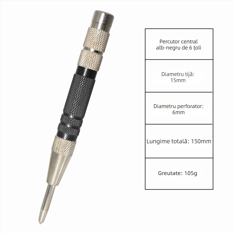 Localizator automat de perforator central, perforator de înaltă duritate, perforator automat de probă de 130 mm, instrument de siguranță pentru spargerea ferestrelor