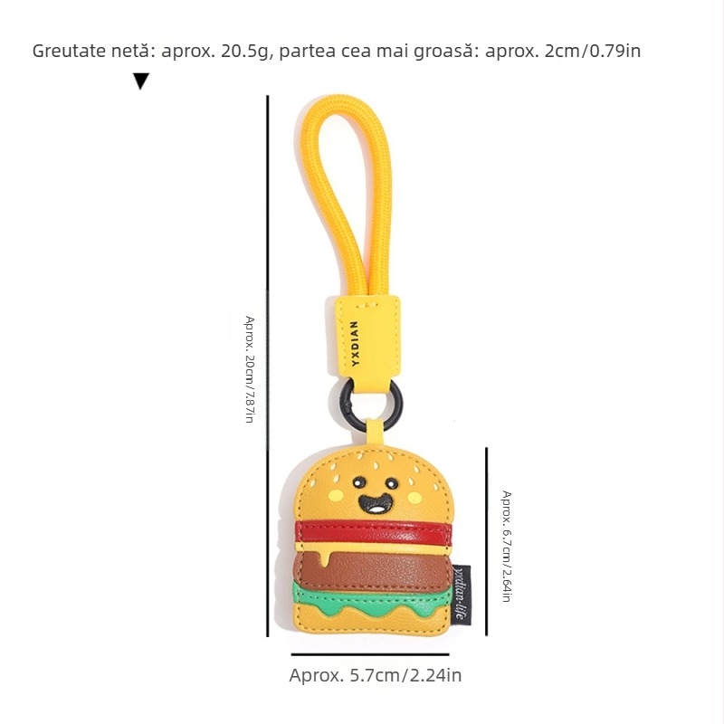Breloc original din piele naturală creativă, gogoașă, pentru fete, ghiozdan, pandantiv cu desene animate, stil drăguț, en-gros