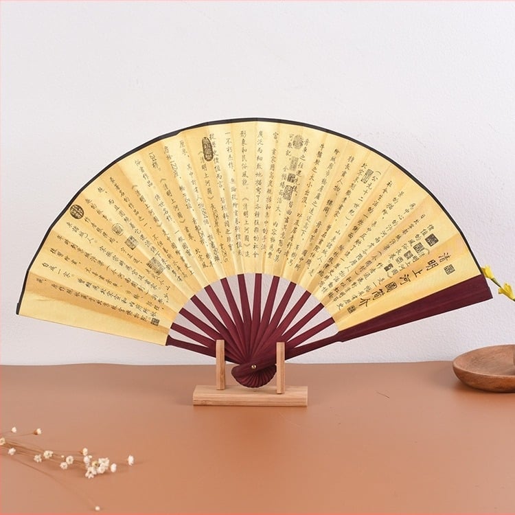 Evantai pliabil personalizat Qingming Shanghe Figură Stil chinezesc Evantai rafinat din pânză de mătase Evantai antic Publicitate Evantai antic en-gros