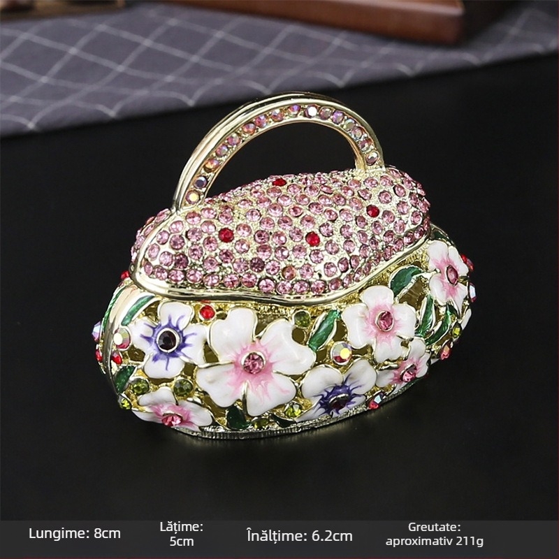 Qibao metalic exploziv, artizanat chinezesc emailat, cutie de bijuterii, decorare creativă pentru casă, coș de flori, sac, ornamente mici