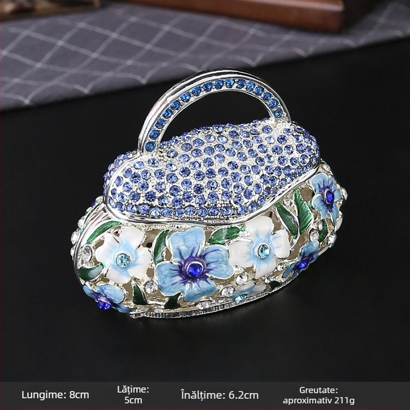 Qibao metalic exploziv, artizanat chinezesc emailat, cutie de bijuterii, decorare creativă pentru casă, coș de flori, sac, ornamente mici