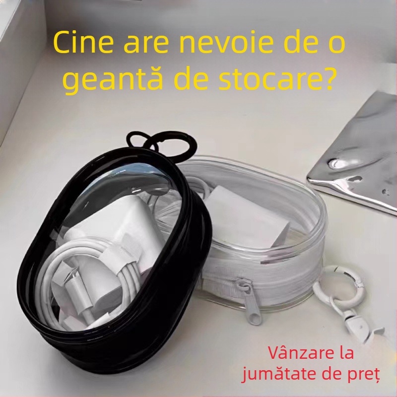 Geantă de depozitare cu cârlig pentru cablu de date, geantă de depozitare portabilă, încărcător, cutie de depozitare pentru căști, organizator de telefon mobil, esențial de călătorie