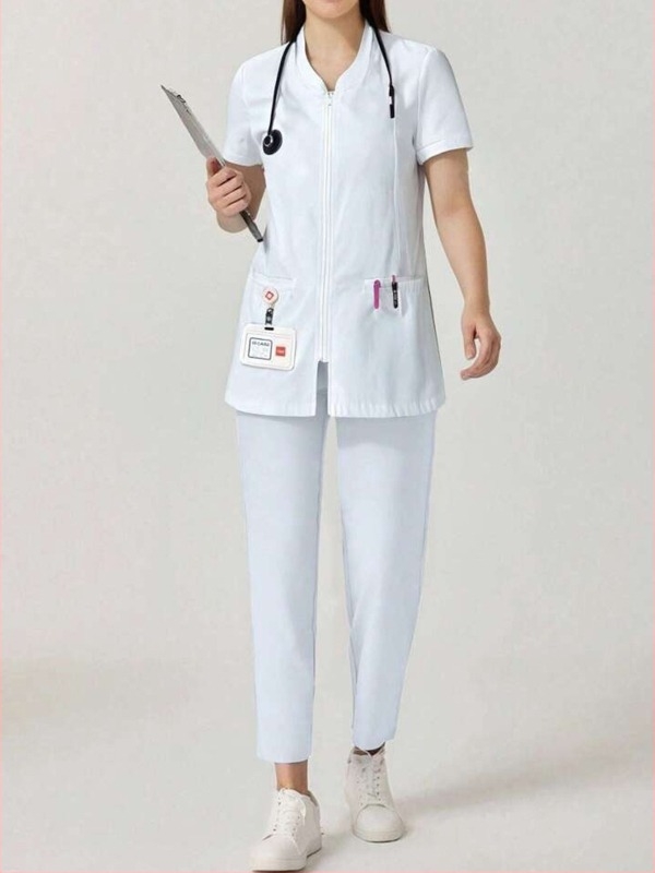 Guangzhou New Summer Women's Clothing Suit cu mânecă scurtă pentru femei Slim Fashion Set din două piese Îmbrăcăminte medicală Special Work Wear