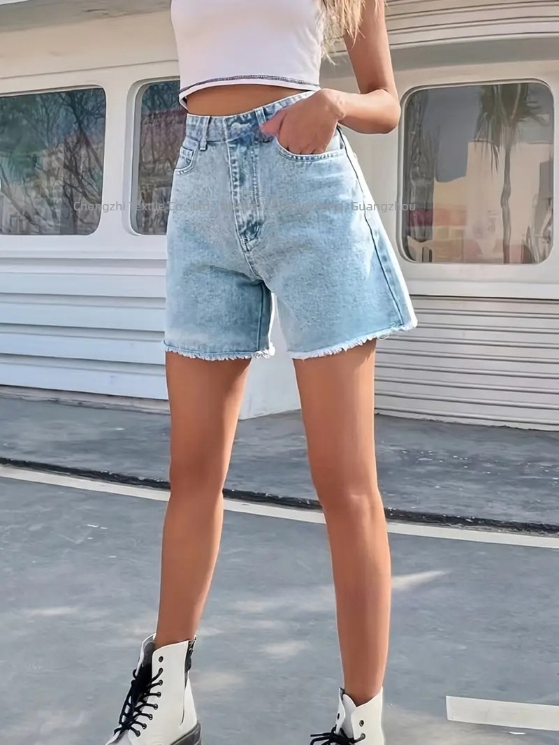 Pantaloni scurți de vară transfrontalieri pentru comerț exterior, noi pantaloni scurți din denim la modă, pentru fete fierbinți, pantaloni scurți din denim pentru femei, transfrontalieri, Amazon