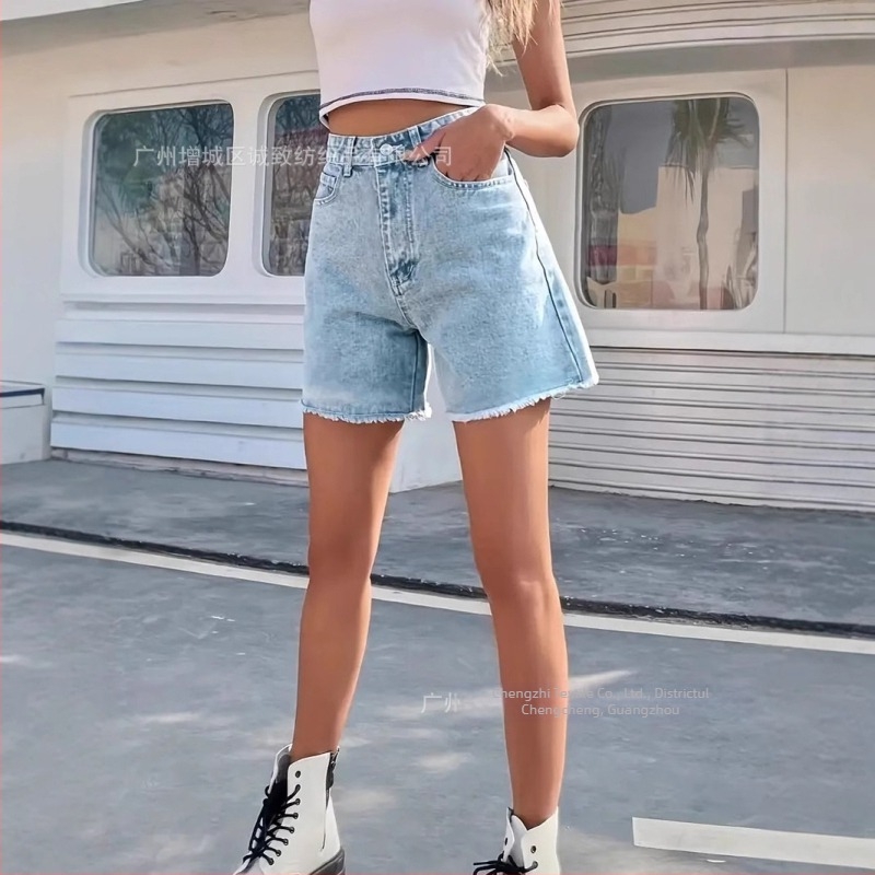 Pantaloni scurți de vară transfrontalieri pentru comerț exterior, noi pantaloni scurți din denim la modă, pentru fete fierbinți, pantaloni scurți din denim pentru femei, transfrontalieri, Amazon