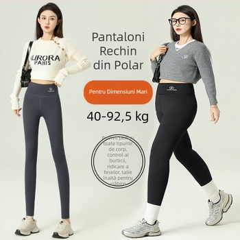 Pantaloni de yoga cu căptușeală din fleece pentru femei, pantaloni de yoga cu ridicare a burții, talie înaltă, respirabili, mărime plus, pantaloni strâmți pentru îmbrăcăminte exterioară
