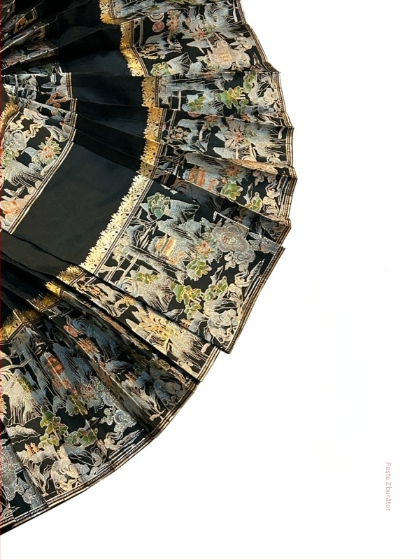 25 Machiaj de primăvară Flori Țesute Auriu Nou Stil Chinezesc Naveta Cal-cu fața Fustă Stil Național Elegant dintr-o singură bucată High-end Fustă Hanfu Femei