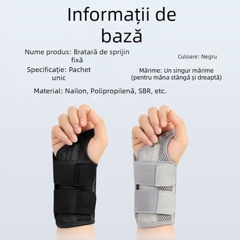 Orteză de susținere pentru încheietura mâinii pentru bărbați și femei cu suport din placă de oțel, curea de încheietură respirabilă pentru fixarea articulațiilor și protecția palmei
