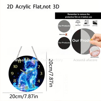 1 pandantiv decorativ acrilic 2D, luminos, albastru, cu formă de zibetă, potrivit pentru decorarea camerei de zi.