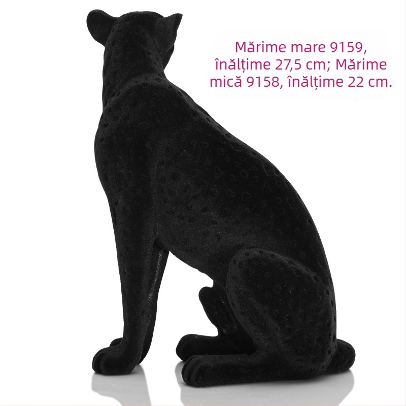 Meșteșuguri din rășină, leopard nordic, floccat, decorațiuni interioare pentru birou, decorațiuni interioare, cadouri la modă, design creativ