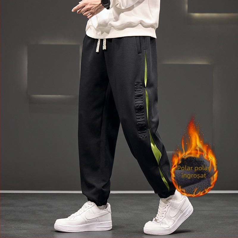 Pantaloni tricotați, mărimea pantalonilor sport JY, vârful 69F, controlul prețurilor, mărimea plus, plus îngroșarea căptușită cu fleece gras