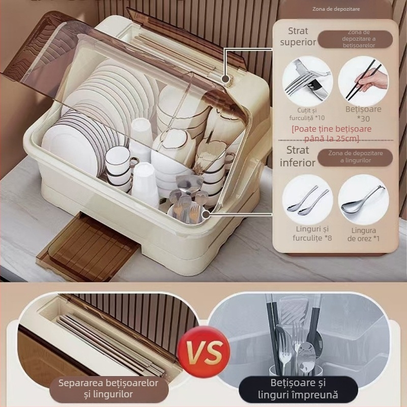 Raft de depozitare a vaselor, raft de scurgere, raft pentru vase, raft pentru vase și farfurii, dulap de bucătărie, raft de depozitare pentru vase și tacâmuri, cutie de depozitare