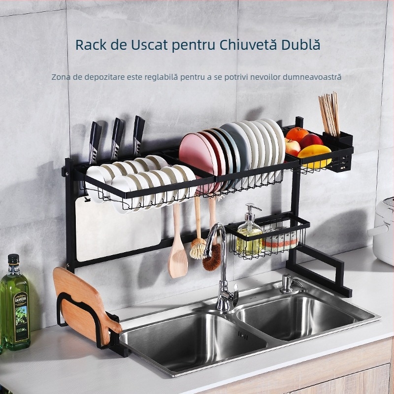 Bucătărie multifuncțională depozitare raft vase tacâmuri depozitare raft din oțel inoxidabil chiuvetă scurgere raft cuptor cu microunde raft tăietor raft