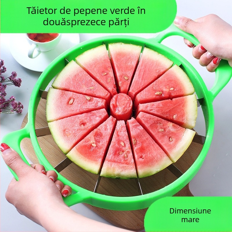 Instrument mare de tăiere a pepenilor verzi, divizor de fructe din oțel inoxidabil, feliator de pepeni verzi de uz casnic, feliator de feliator, en-gros