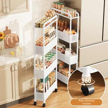 Raft de depozitare crăpat, gustări de uz casnic, suport de podea multi-strat pentru sufragerie, raft de depozitare pentru baie, raft de depozitare mobil pentru bucătărie, fructe și legume