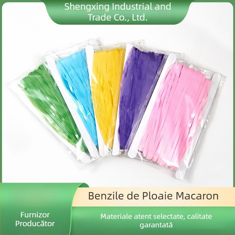 Fabrica de aprovizionare macaron mătase de ploaie 1*2M perdea de mătase de ploaie de ziua de naștere decorare petrecere fundal decorare ciucure Macaron