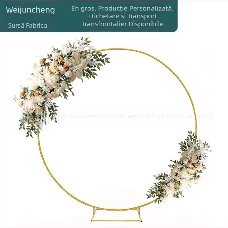 Nuntă rotund arc fundal cadru decorare Cherry Blossom arc nuntă aspect recuzită balon arc rotund tub fier cadru