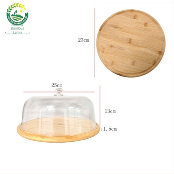 Farfurie creativă pentru tort Dim Sum tavă simplă transparentă acrilică capac masă de desert tort fructe farfurie afișare farfurie bambus