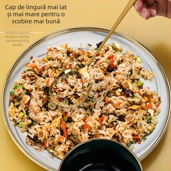 Lingură de bucătărie din oțel inoxidabil, bufet, lingură publică, lingură mai lungă, lingură de uz casnic, Hotel, lingură publică, lingură de salată, furculiță de salată