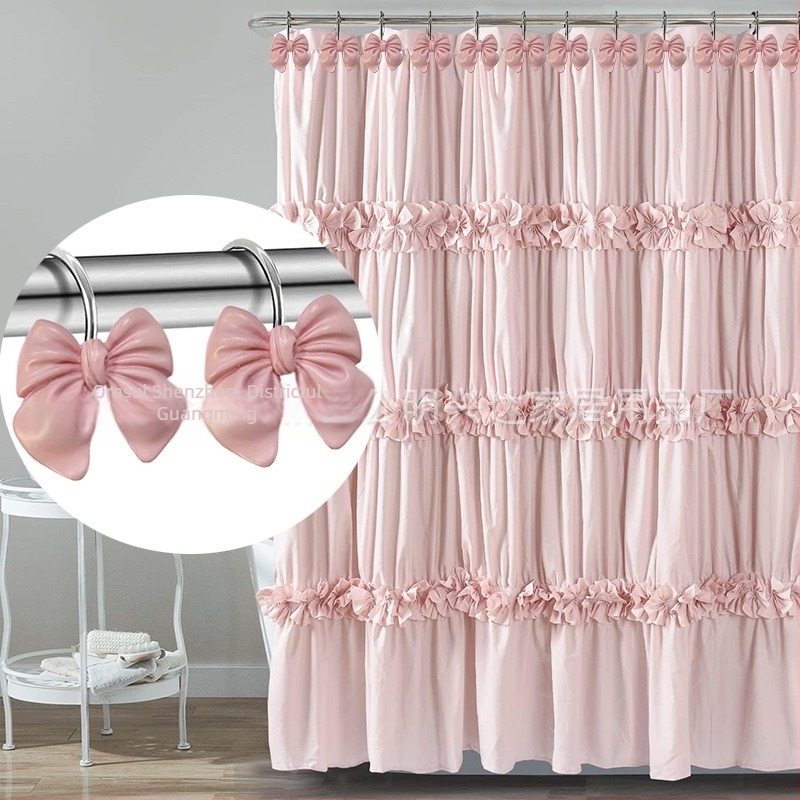 Cârlig decorativ pentru perdea de duș cu fundă din rășină, elegant și rafinat, de la Amazon, Temu Xiyin, vânzare fierbinte, la nivel transfrontalier