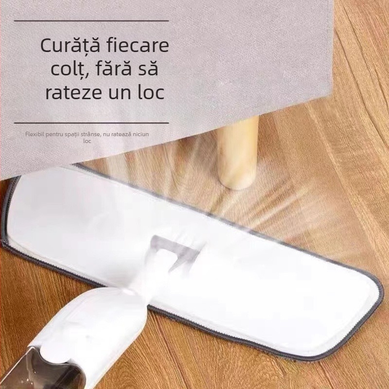 Mop cu pulverizare cu apă, umed și uscat, pentru uz casnic, cu pulverizare cu apă, capacitate mare, lavabil manual, mop plat, leneș