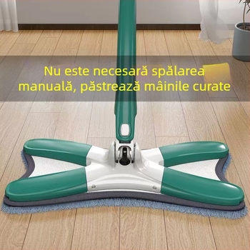 Mop fluture în formă de X, mop leneș pentru spălarea mâinilor, mop uscat și umed, mop cu dublă utilizare, mop de uz casnic nou