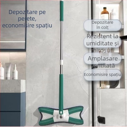 Mop fluture în formă de X, mop leneș pentru spălarea mâinilor, mop uscat și umed, mop cu dublă utilizare, mop de uz casnic nou