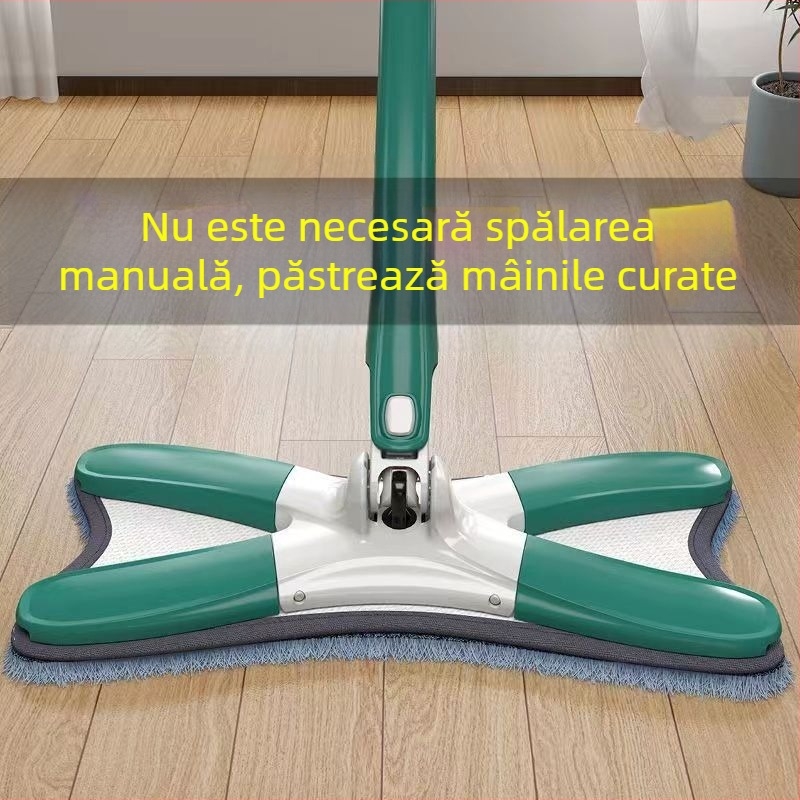Mop fluture în formă de X, mop leneș pentru spălarea mâinilor, mop uscat și umed, mop cu dublă utilizare, mop de uz casnic nou