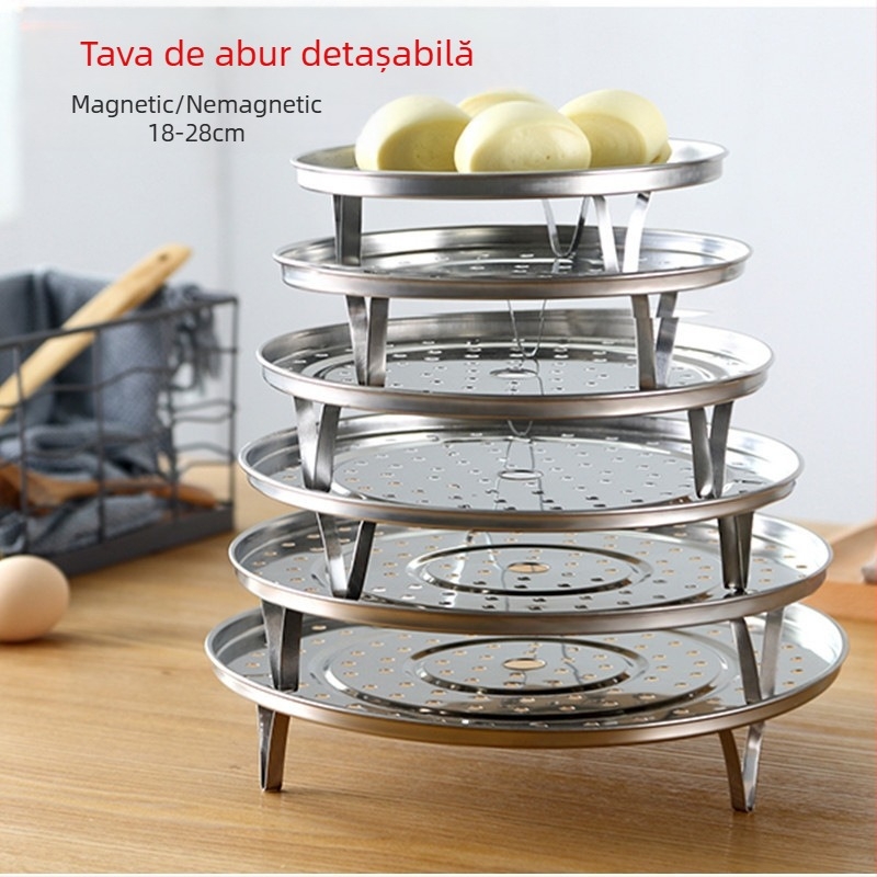 Nemagnetic cu suport magnetic din oțel inoxidabil 304, abur detașabil, tavă pentru abur mobilă multifuncțională, suport pentru abur 20 cm