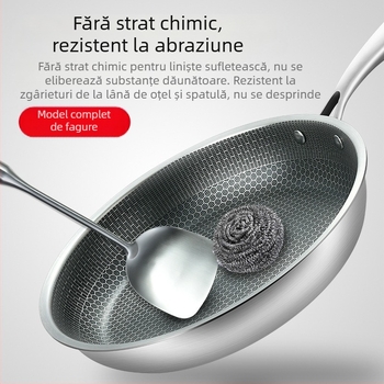 Tigaie personalizată din oțel inoxidabil 430, tip fagure, antiaderentă, fără ulei, pentru micul dejun, cu afumare, pentru clătite și omletă