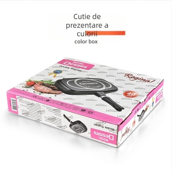 Tigaie multifuncțională din aluminiu turnat sub presiune, cu două fețe, antiaderentă, pentru friptură, tigaie pentru micul dejun, tigaie de copt