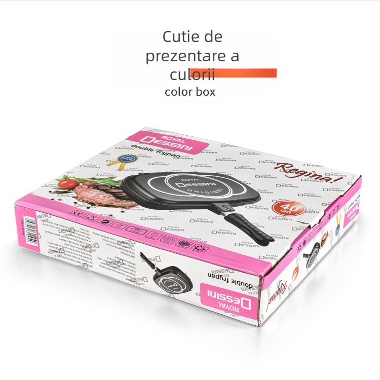 Tigaie multifuncțională din aluminiu turnat sub presiune, cu două fețe, antiaderentă, pentru friptură, tigaie pentru micul dejun, tigaie de copt