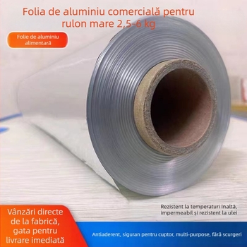 Folie de aluminiu 613, rolă mare comercială, 615, grătar hotelier, pește la grătar, pudră pentru unghii de pui, folie de aluminiu specială rezistentă la temperaturi ridicate, folie de aluminiu en-gros