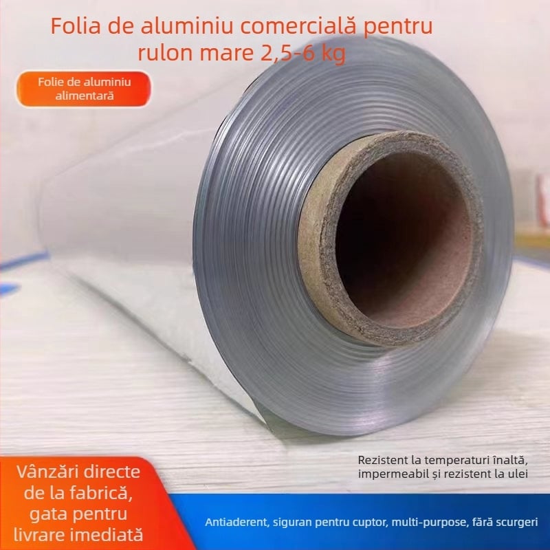 Folie de aluminiu 613, rolă mare comercială, 615, grătar hotelier, pește la grătar, pudră pentru unghii de pui, folie de aluminiu specială rezistentă la temperaturi ridicate, folie de aluminiu en-gros