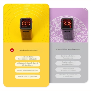 Placă de tăiere pentru aluat, de uz casnic, pentru copt, de calitate alimentară, și placă de frământare din silicon, cu artefacte de aluat, îngroșată