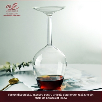 Sticlă borosilicată transparentă, pahar de vin, uz casnic, creativ, simplu, în formă de pahar inversat, pahar de vin inversat