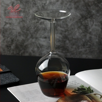 Sticlă borosilicată transparentă, pahar de vin, uz casnic, creativ, simplu, în formă de pahar inversat, pahar de vin inversat
