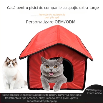 Cuib universal pentru pisici Four Seasons, casă pentru pisici, cu fund plat, din plastic antiderapant, închis, cu spațiu mare, casă pentru pisici, cabină