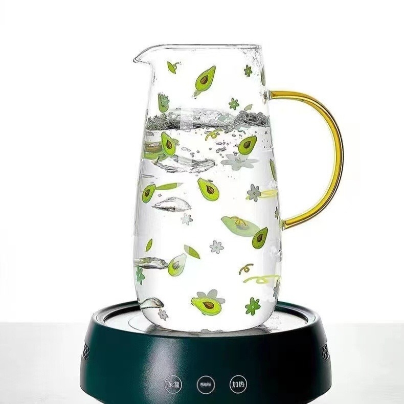 Fierbător de apă rece rezistent la temperaturi ridicate, de uz casnic, de mare capacitate, din sticlă borosilicată de înaltă calitate, potrivit pentru ceainic, o persoană, cană de apă potabilă