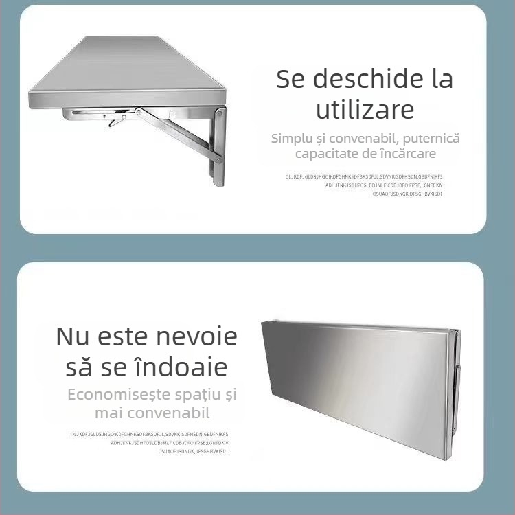 Suport de perete cu un singur strat din oțel inoxidabil, Suport de depozitare cu un singur strat, Suport pentru condimente, Suport pliabil de perete pentru bucătărie