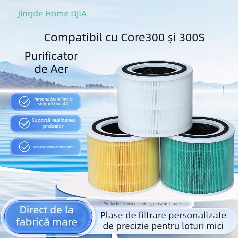 Core 300 este potrivit pentru elementul filtrant al purificatorului de aer Core300 și 300S, cu sită de filtrare cu carbon activ de înaltă eficiență.
