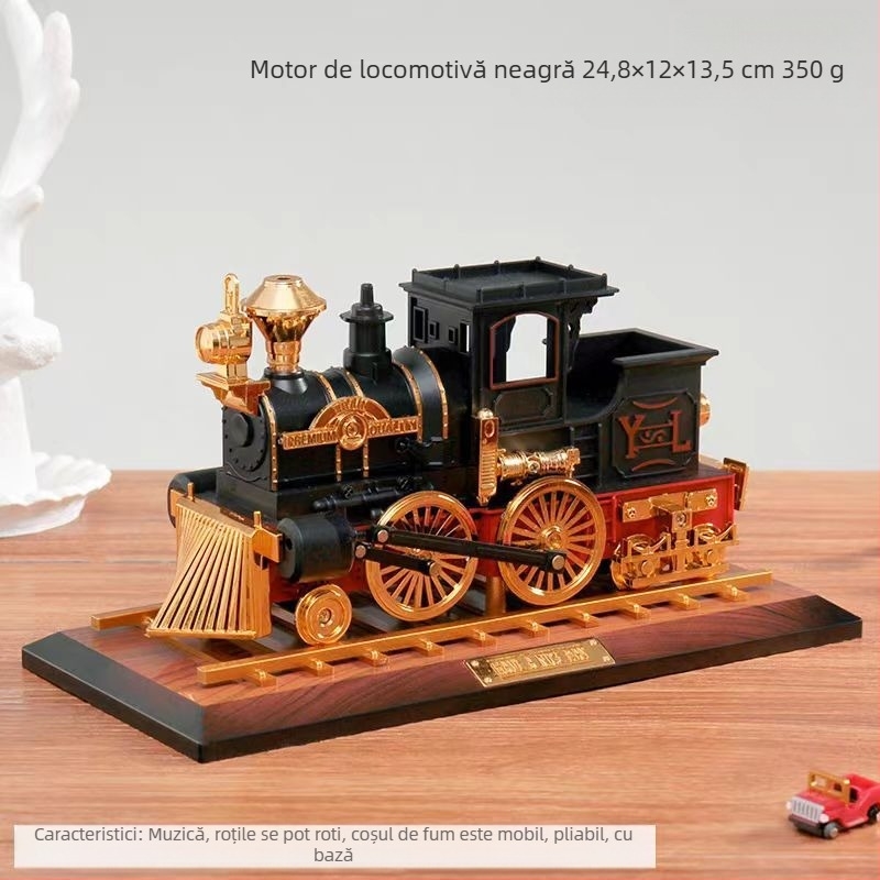 Cutie muzicală retro nostalgică cu locomotivă, ornamente decorative creative, recuzită pentru fotografie acasă, model, cadouri de vacanță