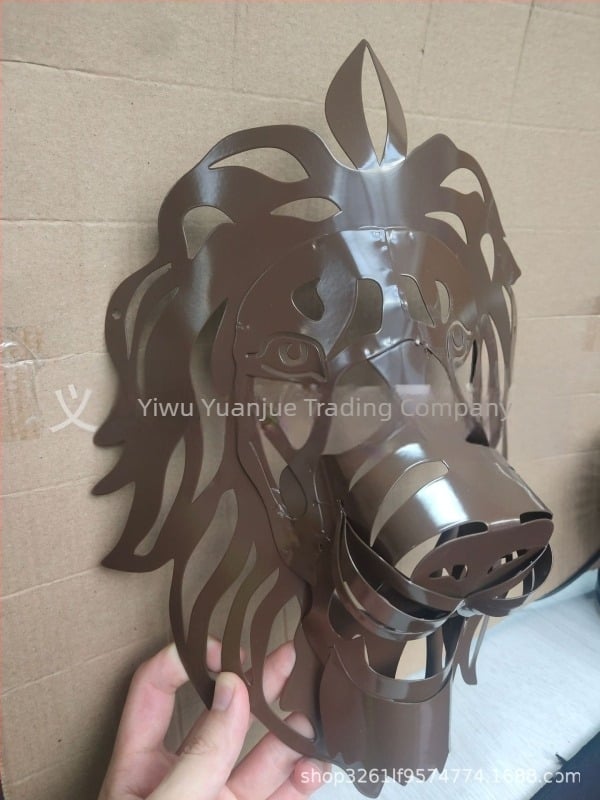 Artă murală cu cap de leu, stație independentă, sculptură, artă murală, decorațiune murală cu pandantiv