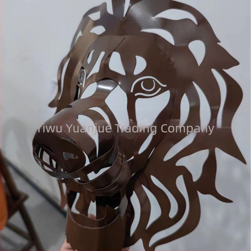 Artă murală cu cap de leu, stație independentă, sculptură, artă murală, decorațiune murală cu pandantiv