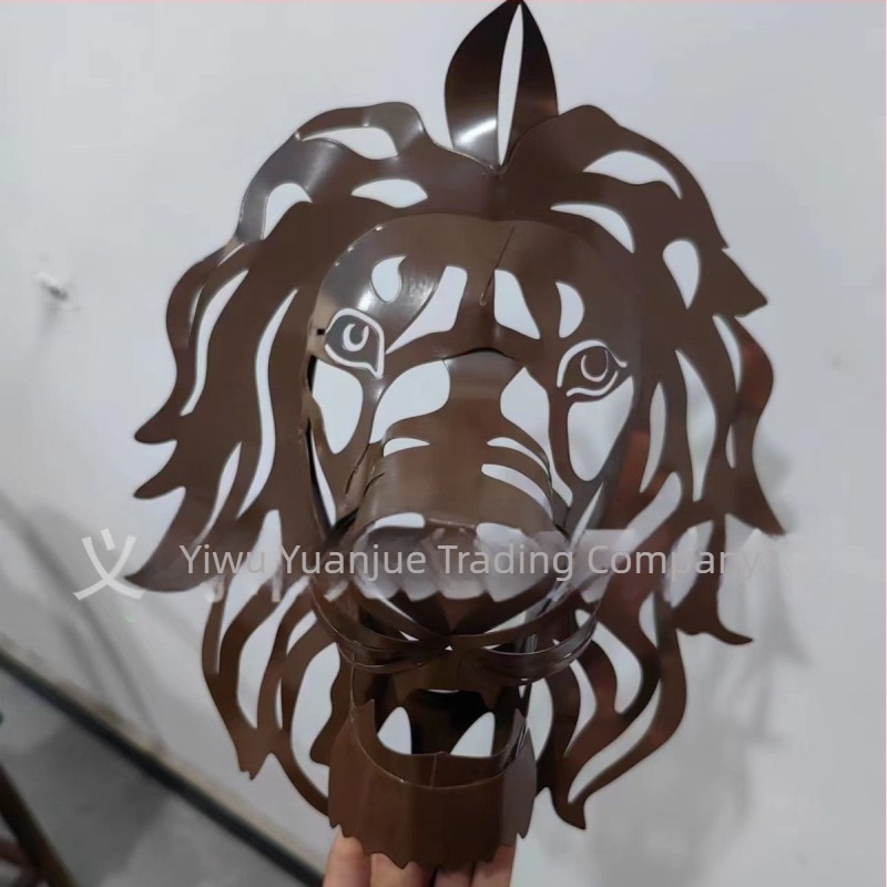 Artă murală cu cap de leu, stație independentă, sculptură, artă murală, decorațiune murală cu pandantiv