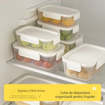 Cutie pentru păstrarea prospețimii alimentelor, cutie de prânz cu încălzire prin microunde, cutie de prânz pentru lucrători de birou, cu strat congelat, cutie de depozitare a fructelor și carne congelată, frigider