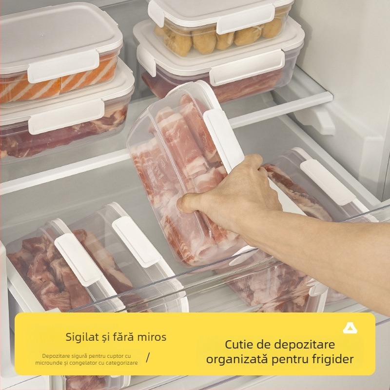 Cutie pentru păstrarea prospețimii alimentelor, cutie de prânz cu încălzire prin microunde, cutie de prânz pentru lucrători de birou, cu strat congelat, cutie de depozitare a fructelor și carne congelată, frigider