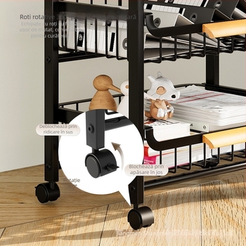 Raft de depozitare a fișierelor pentru birou, dulap de depozitare pentru podea, raft de depozitare pentru imprimantă, sortare a fișierelor de date mobile, stratificare